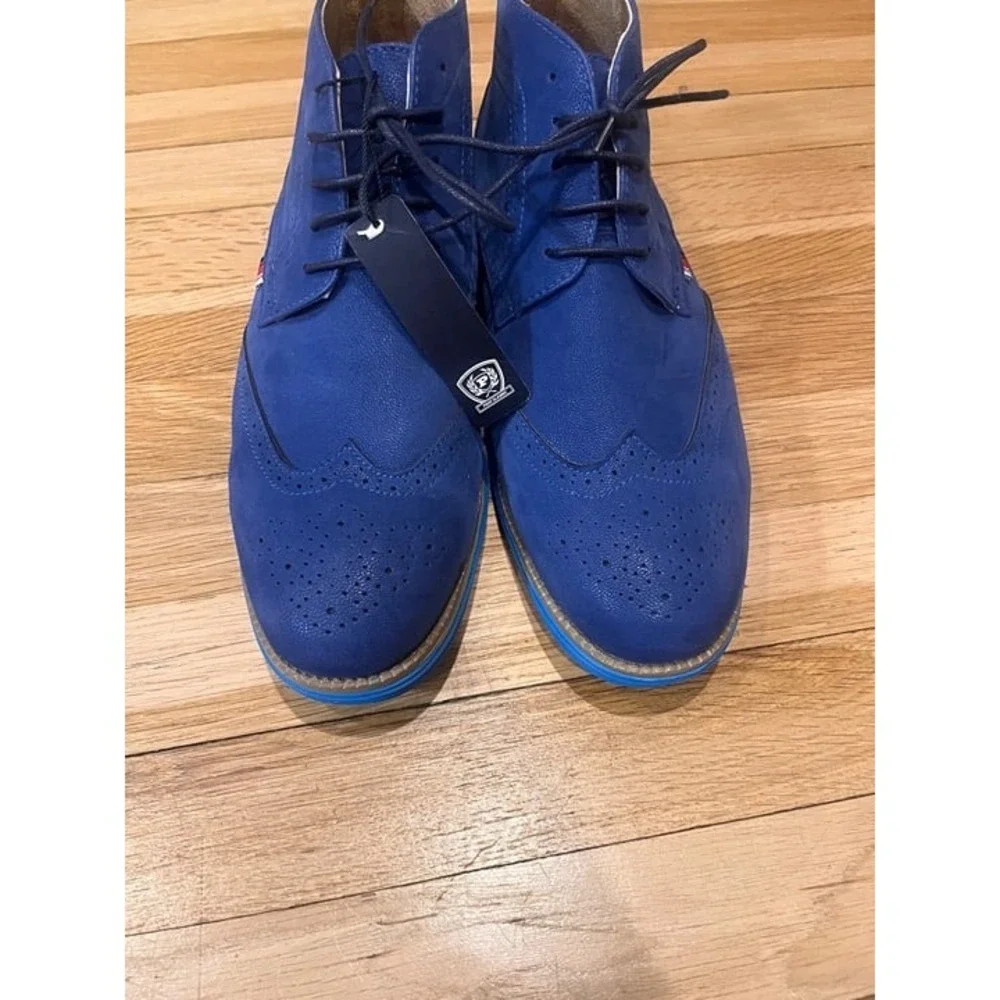 Vintage Phat Farm blue leather wingtip chukka boots